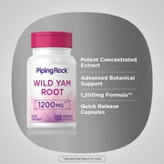 Wild Yam Root Capsules | 1200mg | 100 Count | 10:1 Extract | by Piping Rock