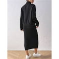 thumbnail image 4 of Conjunto de Dos Piezas para Mujer: Suéter y Falda de Punto Top de Punto y Falda Ajustada Negro S, 4 of 8