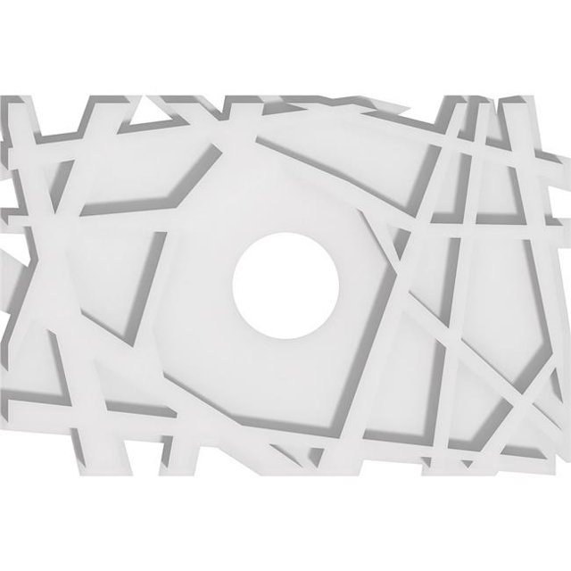 Ekena Millwork CMP16X10NO-03000 3 in. ID x 5.5 in. Rectangle Novo Architectural Grade PVC Contemporary Ceiling Medallion