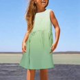 thumbnail image 3 of WEAIXIMIUNG Tenue Fleurie Filles Robe d'Été Sans Manches Ligne A Extensible Confort Col Rond Décontracté avec Imprimé Dégradé pour Enfants Plage & Activités Extérieures 110, 3 of 6