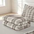 thumbnail image 6 of Manfei Classic Checkered Zipper Twin Comforter Sets with Fitted Sheet and 2 Pillowcases,Rustic Plaid Zipper Bedding Set,Beige Brown Gray,Light Gray Reversible,4pcs, 6 of 8