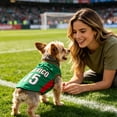 thumbnail image 5 of FENGGHAO Green Mexico Dog Soccer Jersey, Breathable Pet Sportswear with White Striped Design, Loose Fit Athletic Shirt for Dogs and Cats, 5 of 7