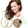 thumbnail image 1 of Fiudx Pendientes Son Elegantes, Aloes Son de Aleación Ligera, Elegante Diseño Redondo Dorado, Ideales para Fiestas, Ideales Como Regalo para Mujer, con Medidas Precisas., 1 of 7