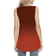 thumbnail image 6 of Summer Saving Wycnly Womens Tank Tops Gradient Round Neck Sleeveless Shirts Loose Flowy Pleated Swing Vest Tunic Blouse Orange XL Up to 65% off, 6 of 6