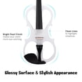 thumbnail image 4 of 4/4 Electric Violin Full Size Wood Silent Fiddle Stringed Instrument Bow Headphone Case White, 4 of 11