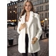 thumbnail image 2 of Abrigo de Invierno con Solapa para Mujer con Bolsillos Chaqueta de Invierno blanco XL, 2 of 5