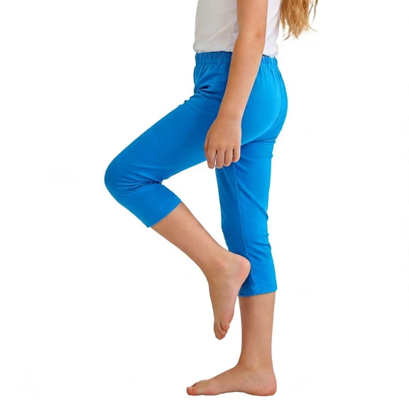Capri Leggings for Girls Slimming Fitted Workout Running Stretch Comfy Cropped Trousers