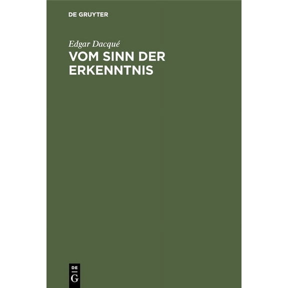 Vom Sinn Der Erkenntnis: Eine Bergwanderung, (Hardcover)