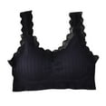 thumbnail image 1 of Xfvqtps Wireless Bras for Women No Underwire Rib Lace Removable Padded Bras for Everyday Black, 1 of 4