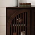 thumbnail image 3 of Mid Century Modern Fluted Sideboard Cabinet, Narrow Wood Storage Cabinet with 2 Doors, Side Buffet Cabinet for Living Room, Kitchen, Entryway, Hallway, Dark Walnut, 3 of 9
