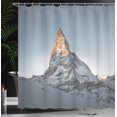thumbnail image 3 of Ambesonne Switzerland Shower Curtain, Matterhorn Landscape, 69"Wx84"L, Purpleblue Grey Ginger, 3 of 4