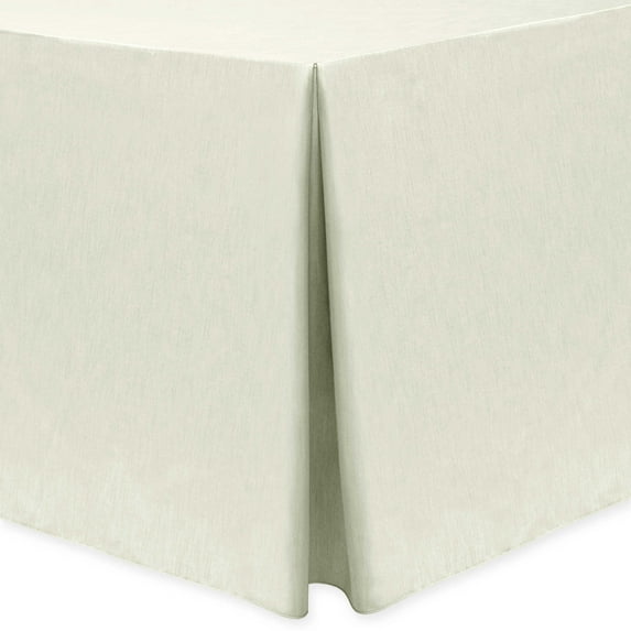 Ultimate Textile (2 Pack) Shantung - Majestic 4 ft. Fitted Tablecloth - for 30 x 48-Inch Banquet and Folding Rectangular Tables 36" High, Ivory Cream