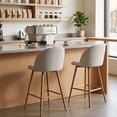 thumbnail image 4 of Homy Casa 2-Piece Swivel Counter Stools, Upholstered Kitchen Island & Home Bar Seating, Beige, 4 of 8