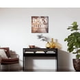 thumbnail image 4 of Dogs Welcome Brown Woodgrain 24 x 24 Glass Wall Hanging Sign, 4 of 4
