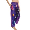 thumbnail image 2 of Naloa Astronaut Print Women’s Ultra-Soft Comfy Pajama Lounge Pants with Pockets & Drawstring, 2 of 8