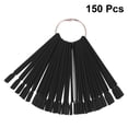 thumbnail image 5 of 3 Bags 150Pcs Nail Swatch Sticks Fan- shaped False Nail Polish Board Art Tips Nail Sample Sticks With Metal Ring, Black, 5 of 5
