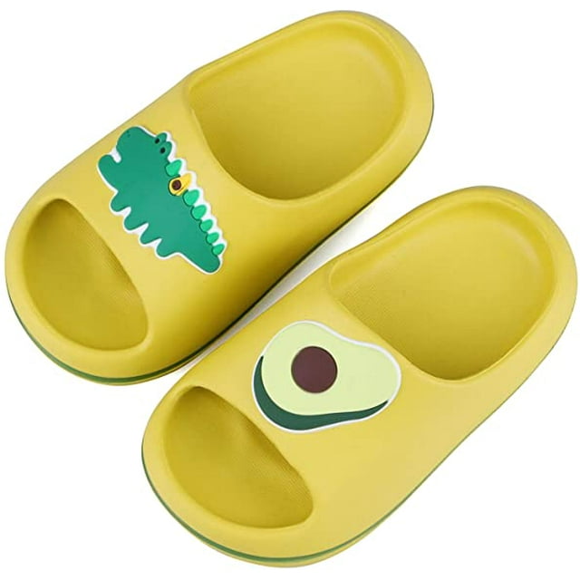 Zapatillas de frutas para niñas y niños, zapatillas de baño para niños, sandalias deslizantes de verano, zapatos de agua para piscina de playa (niños pequeños/pequeños/grandes), verde mostaza Sincero Hogar