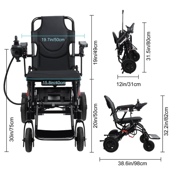 AurumEdge 20  Kms Long Travel Range, Electric Wheelchairs for Adults Foldable Lightweight, All Terrain Motorized Wheelchair for Seniors, Weight Capacity 243Lbs, 500W Motor Portable Elderly Wheelchair