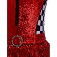 thumbnail image 6 of vastwit Kids Girls Sleeveless Checkerboard Sequins Tutu Dress Figure Ice Skating Performance Dance Party Wear Red 14, 6 of 7