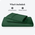 thumbnail image 3 of Bare Home Ultra-Soft Fitted Sheet + Pillowcase Set - Premium 1800 Collection - Deep Pocket - King, Forest Green, 3 of 8