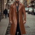 thumbnail image 2 of uikmnh Coats for Men's Fall Solid Color Lapel Pocket Thin Double Trench Coat Belt Size:3XL, 2 of 9