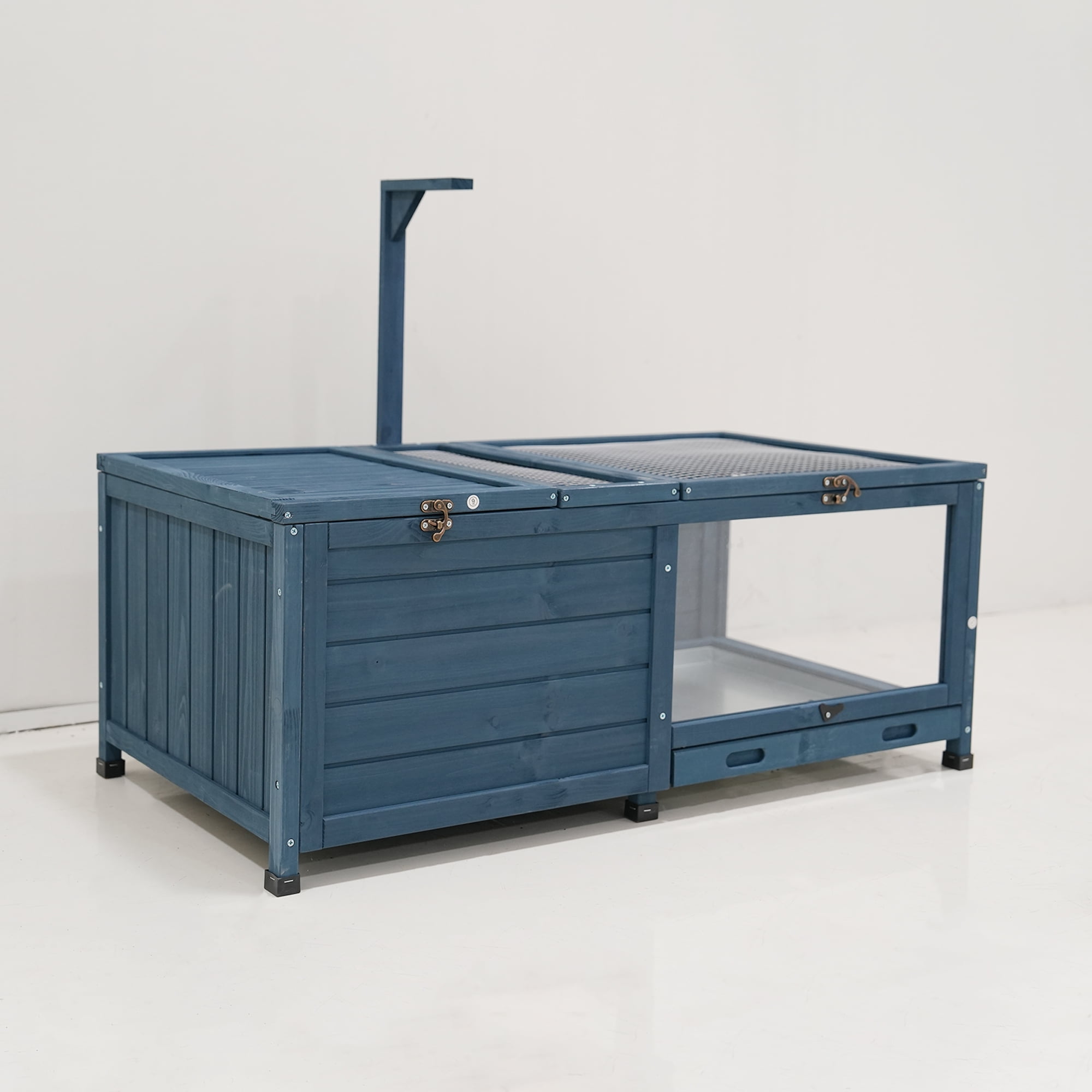 Pefilos 40" Wood Tortoise House Large Tortoise Habitat Cage, Indoor Tortoises Enclosure for Small Animals, Outdoor Reptile Cage, Blue Pefilos 40" Wood Tortoise House Large Tortoise Habitat Cage, Indoor Tortoises Enclosure for Small Animals, Outdoor Reptile Cage, Blue