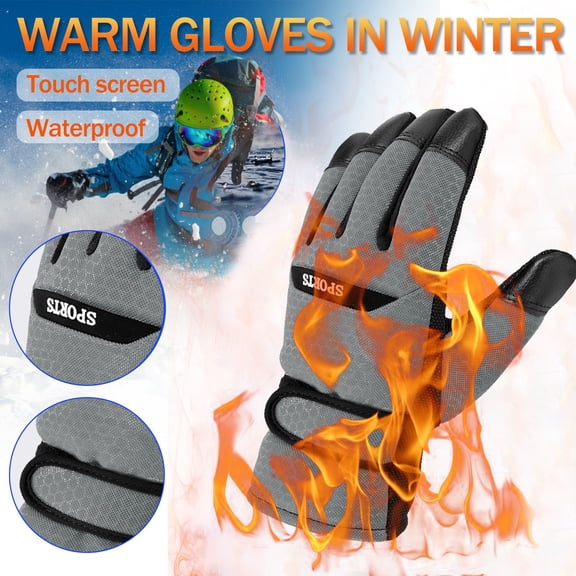 Luxalzxs Ski Gloves for Men Women Winter Warm Frostproof Gloves Outdoor Riding Windproof Waterproof Snowboard Gloves