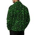 thumbnail image 6 of GrmtClth Retro Mens Halloween Raven Pattern Lapel Jacket Long Sleeve Snap Buttons Relaxed Fit Halloween Night Out Outerwear Green 3XL, 6 of 6
