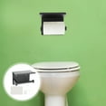thumbnail image 4 of Wall Mounted Paper Holder Wall Mount Tissue Roll Holder Punch Free Storage Shelf, 4 of 9