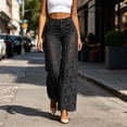 thumbnail image 6 of Zormilly Wide Leg Jeans for Women High Waisted Lace Spliced Stretchy Jeans, S-3XL, 6 of 7