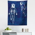 thumbnail image 1 of Astronaut Tapestry, 2 Astronauts Floating in Blue Space Drawing Universe Emptiness, Fabric Wall Hanging Decor for Bedroom Living Room Dorm, 5 Sizes, White Dark Blue, by Ambesonne, 1 of 1