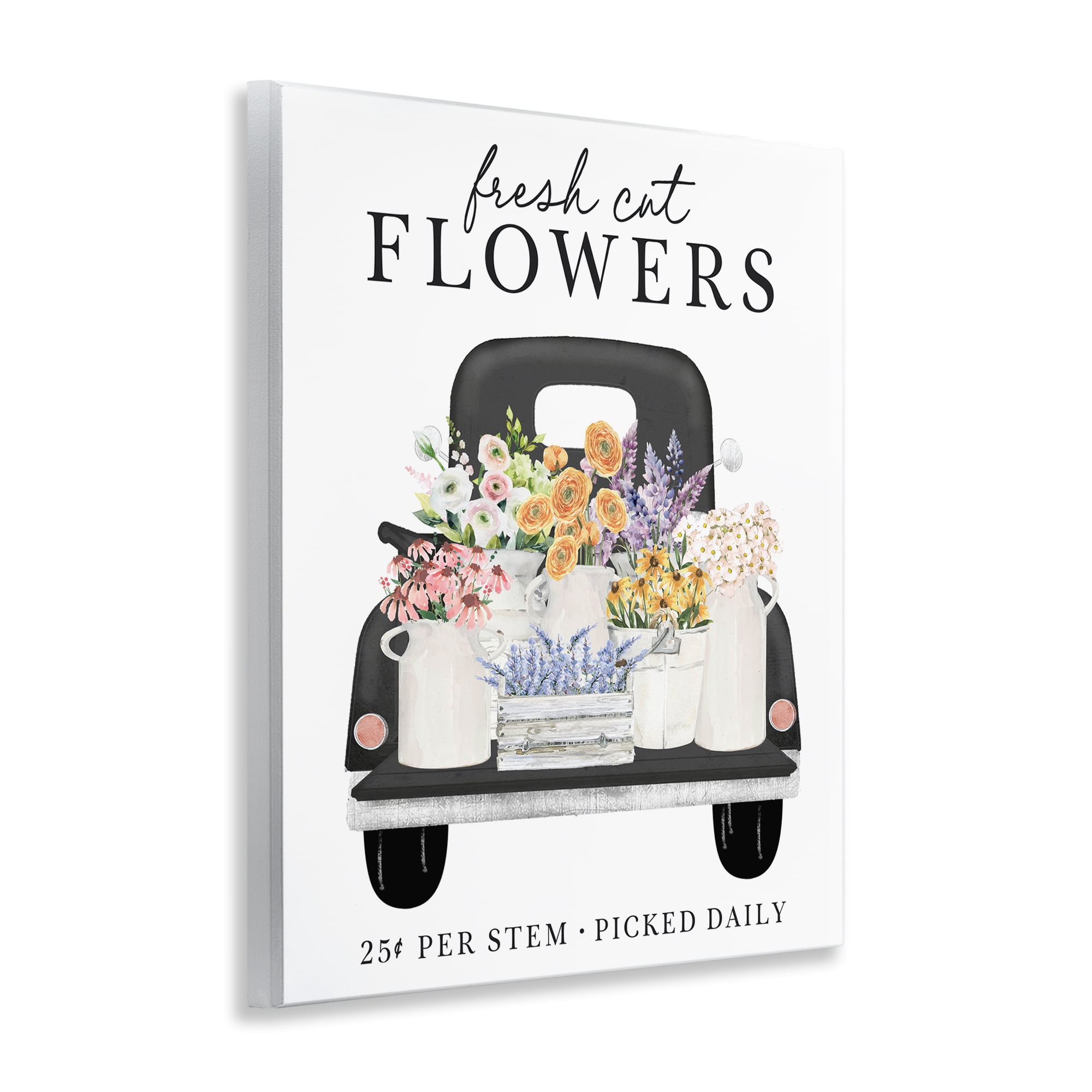 Fresh Flowers Picked Daily Wall Plaque Art, design by Lettered and Lined