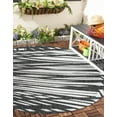 thumbnail image 2 of Unique Loom Outdoor Modern Collection Area Rug - Greyscale (4' 1" Round Black and White), 2 of 9