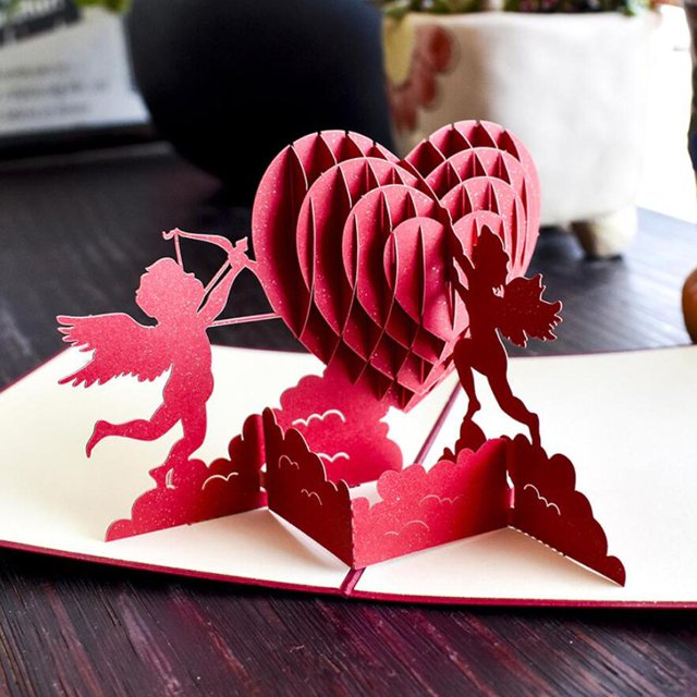 Tarjetas De Felicitación Tarjetas De Felicitación Tarjetas De Agradecimiento Tarjetas Tarjetas De Navidad Con Creativo En 3D Cupido BLESIY Tarjeta de felicitación emergente 3d