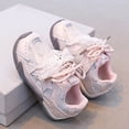 thumbnail image 2 of Encajes de Zapato Blanco para Niños Primavera Y Verano Niñas Planas Suaves de Moda de Malla de Estrellas Encaje Casual Arco Zapatos de Carrera Encajes de Zapato Blanco para Zapatillas Deportivas, 2 of 9