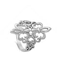 thumbnail image 4 of Fleur De Lis Filigree Heart Cutout Ring .925 Sterling Silver Band Jewelry Female Male Unisex Size 11, 4 of 4