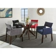 thumbnail image 3 of Steve Silver Amalie 48" Round Glass Top Walnut Base Dining Table, 3 of 5