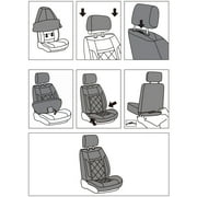 Coverado Front Upgraded PVC&Fabric Car Seat Covers, 4 Pieces Universal Fit for Most Cars SUV Trucks, Black