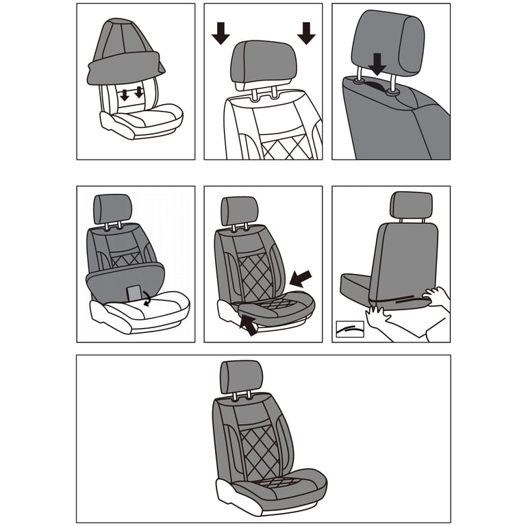 Coverado Black PVC Car Seat Covers, 9-Piece Full Set photo 6