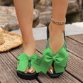 thumbnail image 4 of BADHUB Women's Flower Casual Flip Flops Boho Open Toe Slip On Bowknot Flat Dressy Sandals Beach Vacation Slippers Green 40, 4 of 6
