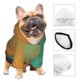 thumbnail image 3 of Honeii Orange To Teal Gradient Print Small Dog Hoodies Pet Hooded Sweatshirts Fall Winter Puppy Cat Sweaters Warm Clothes for Small Dogs Outfits Costume-Large, 3 of 7
