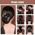 thumbnail image 4 of 2024 NUEVO moño hábil con flores bordadas a mano, torcedor de pelo para moño hábil, pinza para el cabello torcida, pinza para el cabello con forma de bola, rodillo para moño de flores para cabello lar, 4 of 6