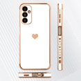 thumbnail image 4 of for Samsung Galaxy A14 5G Case Heart Plating Electroplate Luxury Elegant Case Camera Protector Soft TPU Shockproof Protective Corner Back Cover Galaxy A14 5G Case -White, 4 of 11