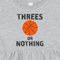 thumbnail image 4 of Inktastic Basketball Threes or Nothing Girls Baby Dress, 4 of 5