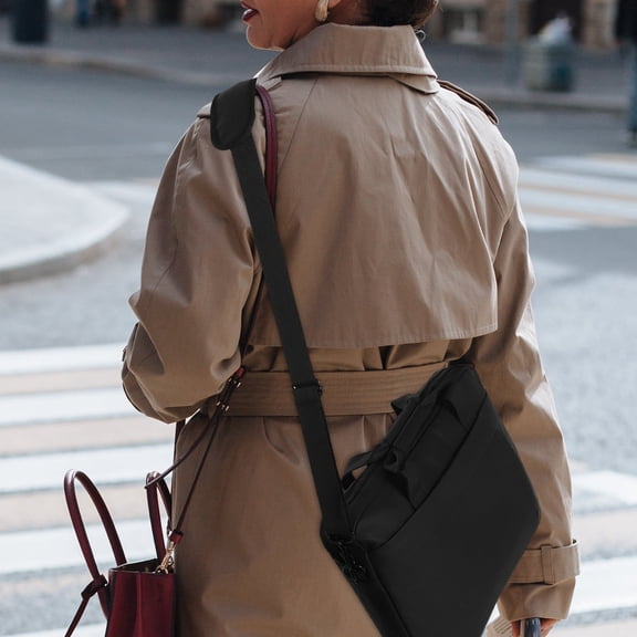 ETHZZLE Stylish Black Laptop Messenger Bag with Thickened Protection and Spacious Compartments