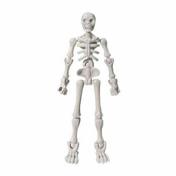 Human Skeleton Action Figure,Small Halloween Posable Skeleton Realistic Creepy Human Bones, 3D Printed Skeleton Action Figure with Graffiti, with Movable Joints, Perfect for Birthday Party Gifts