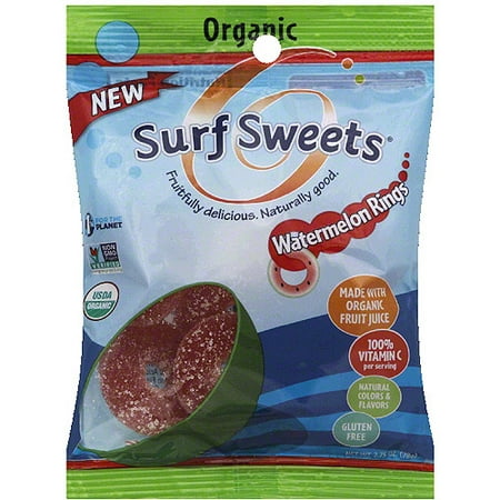 Surf Sweets Anneaux pastèque Gummy bonbons, 2,75 oz (paquet de 12)