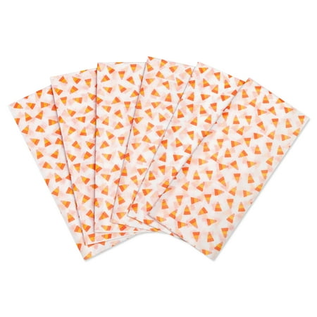 American Greetings 20" x 20" Halloween Candy Corn Gift Tissue Paper, Orange and White (6-Sheets)