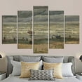 thumbnail image 5 of Home Decor Sea View Canvas, Landscape Art, Beach at Scheveningen Wall Art, Beach at Scheveningen in Stormy Weather, Canvas Wall Decor - White Framed, 5 of 9