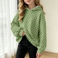 thumbnail image 6 of VIPOIN Polka Dot Hoodie for Girls Long Sleeve Pullover Drop Shoulder Cute Pattern Sweatshirt Casual Tops, 6 of 8